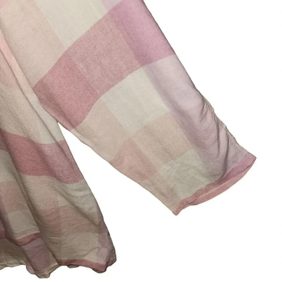Soft Surrounding Women Pink Plaid Shirt Button Down Pearly Buttons Size 2X SBU60 - Picture 8 of 8